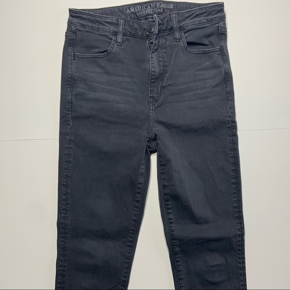American Eagle Women’s Grey/Black Super Hi-Rise Jegging Jeans